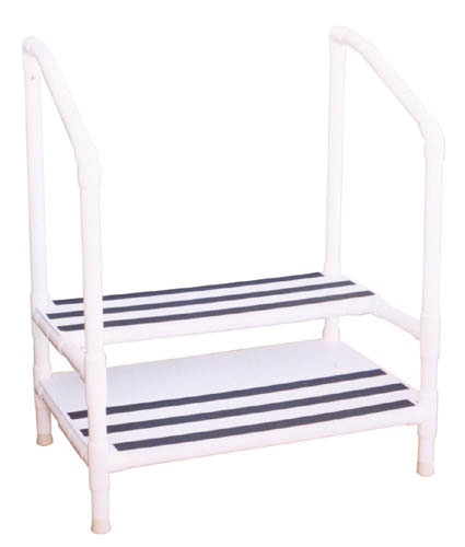 Step Stool  MRI  Two Steps PVC w/Handrails product image