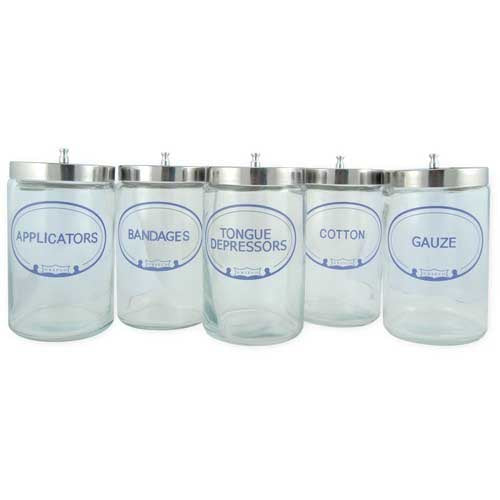 Sundry Jars- Labeled Glass (Set/5)   7  x 4.25 product image