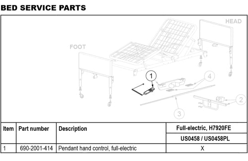 Pendant for Full Electric Bed (Patriot--#1801B) product image