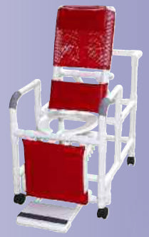Reclining Shower Chair w/Dlx Elongated Commode Seat PVC product image