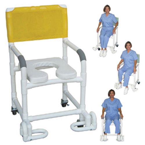 Shower Chair PCV w/Deluxe Elongated Soft Seat & Footrest product image