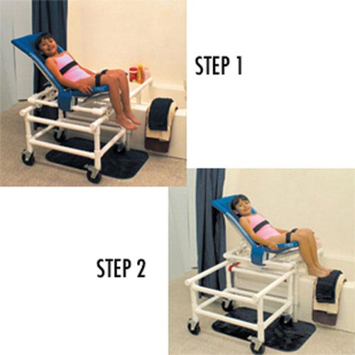 Dual Shower/Transfer Chair PVC Articulating w/One-Step Lo product image