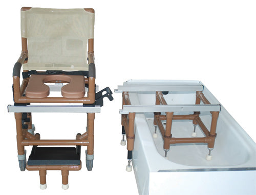 Dual Commode Shower/Transf PVC Chair Deluxe/Wood-Tone product image