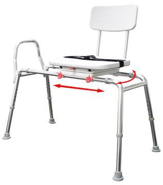 Snap-N-Save Sliding Transfer Bench Swivel Seat/Back product image