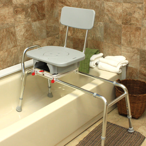 Snap-N-Save Sliding Transfer Bench w/Cut Out Swivel Seat product image