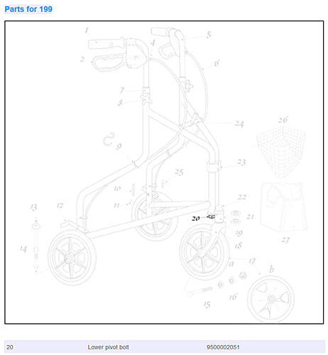 Bolt only for 3 Wheel Rollator product image