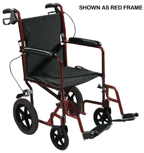 Expedition Aluminum Transport Chair w/Loop Locks  19  Red product image