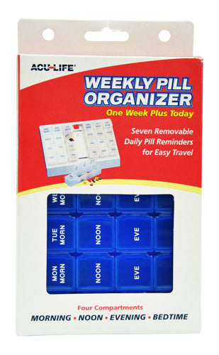 Pill Organizer Weekly w/28 Com One Week Plus Today'  Blue product image