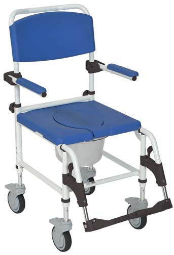 Shower / Commode Rehab Chair Aluminum  w/Locking Rear Cstrs product image