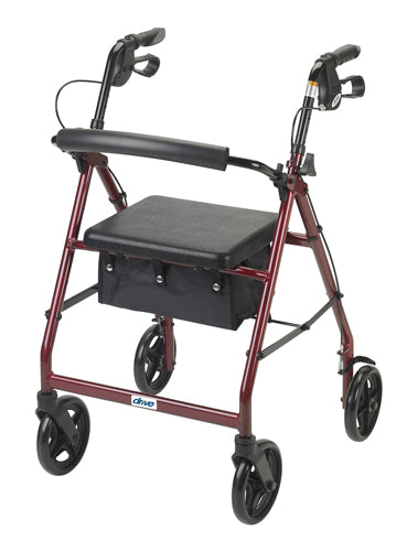 Rollator  Aluminum w/Fold-Up & Remov Back  Padded Seat Red product image