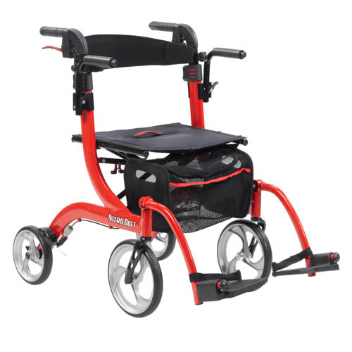 Nitro Duet Rollator  Red Transport Wheelchair  Red product image