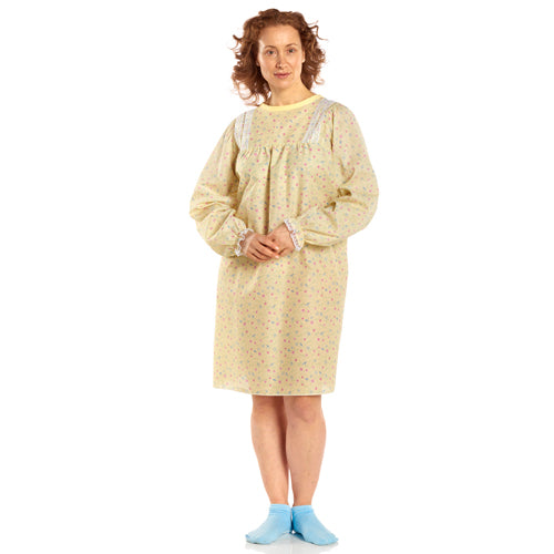 Ladylace Reusable Gown Yellow Floral Long Sleeves product image