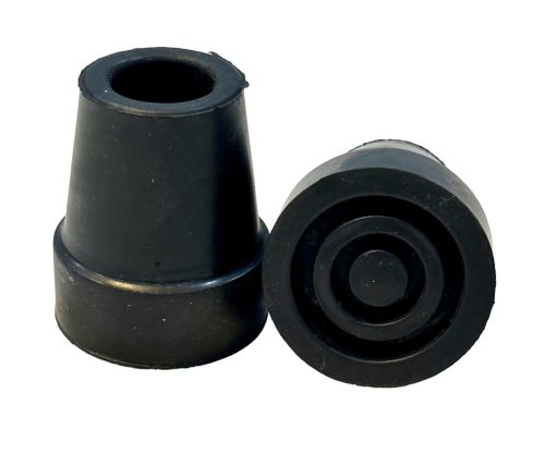 Cane Tips  Pair  Black  fits tubing diameter of 3/4 product image