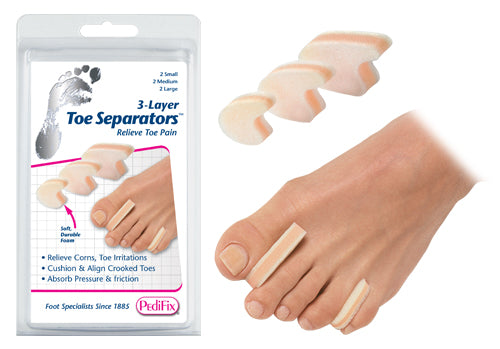 3-Layer Toe Separators Pk/6 2-Sm  2-Md  2-Lg product image