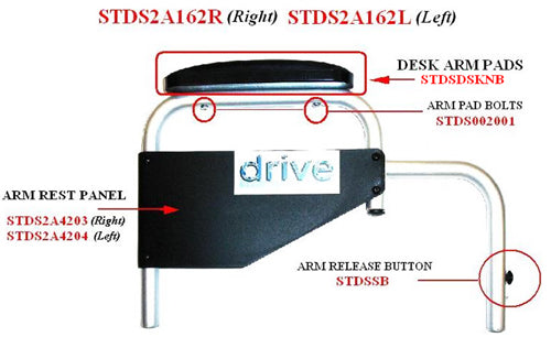 Left Arm Rest Assembly only for Polywog Rollators product image