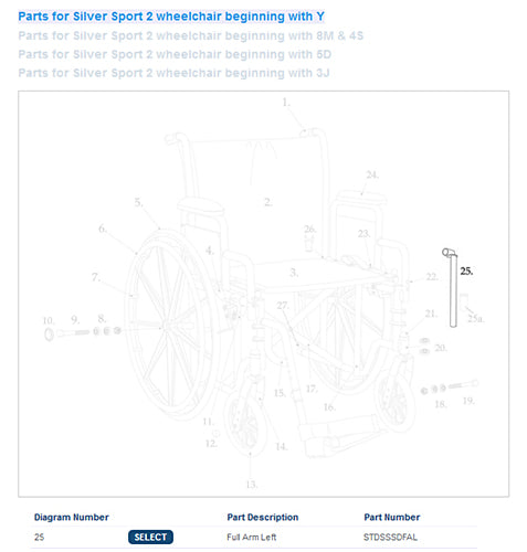 Full Arm Assembly for Drive Silver Sport  Left  1ea product image